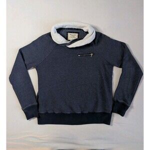 Abercrombie & Fitch Faux Sherpa Shawl Collar Pullover Womens L Sweater Shirt